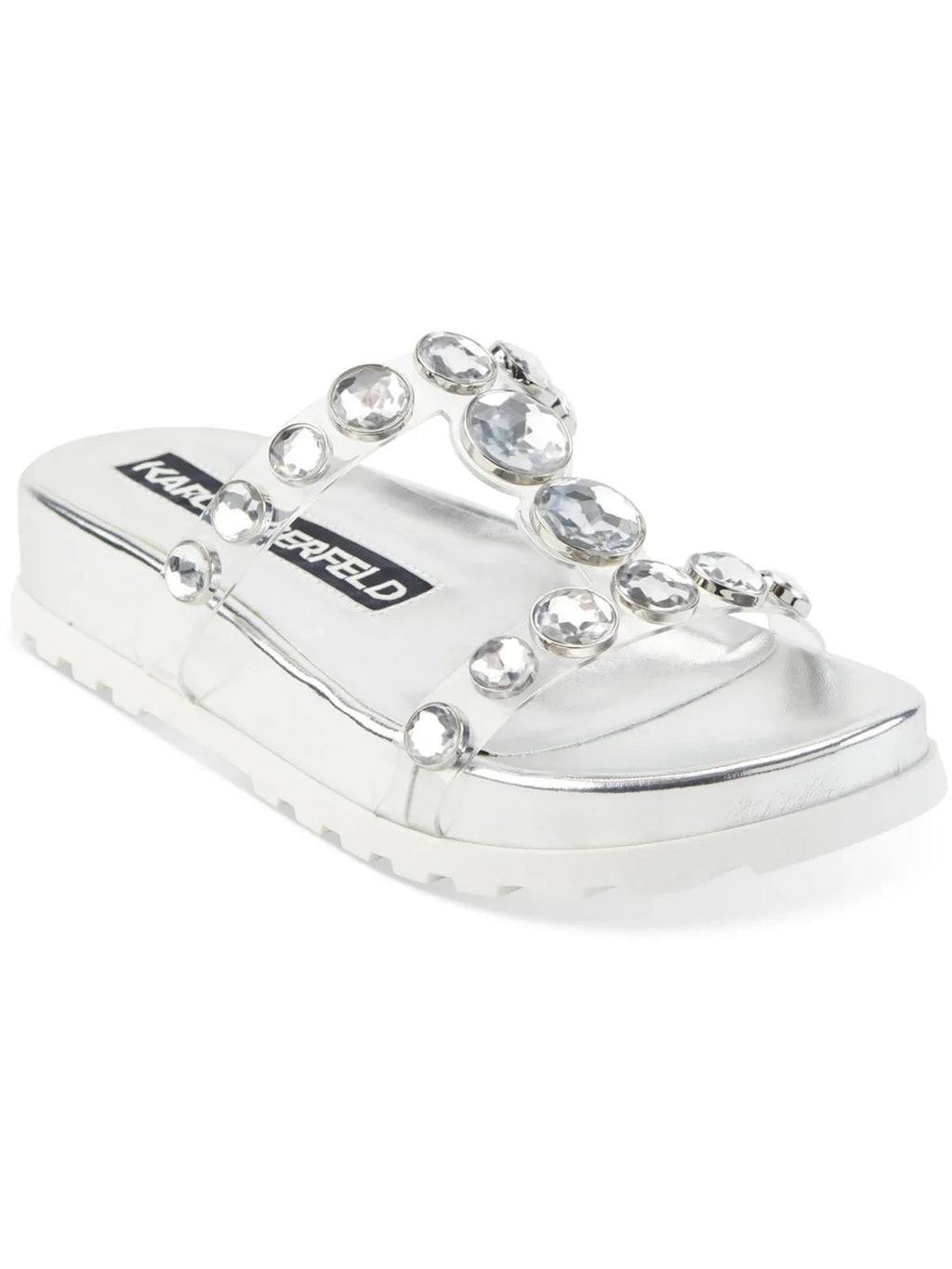 Leather On Sandals Lagerfeld Belinda Slip Paris Womens Karl Slide Faux