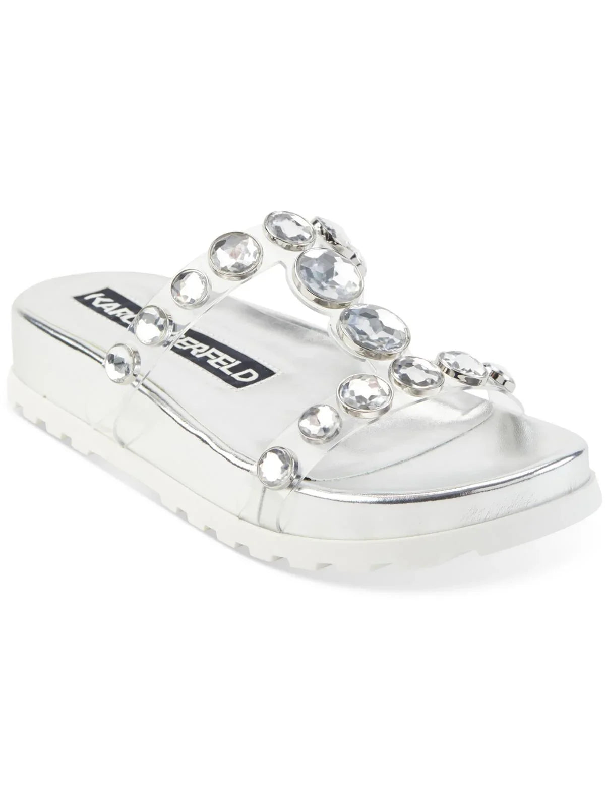 Leather On Sandals Lagerfeld Belinda Slip Paris Womens Karl Slide Faux