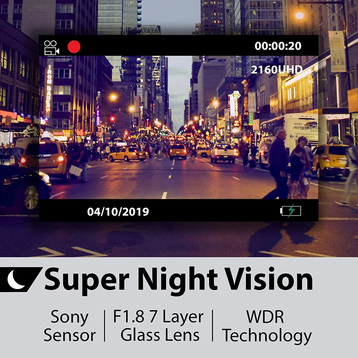 1080p Full Pro HD Rexing and Rear V1P Front Cam Dash