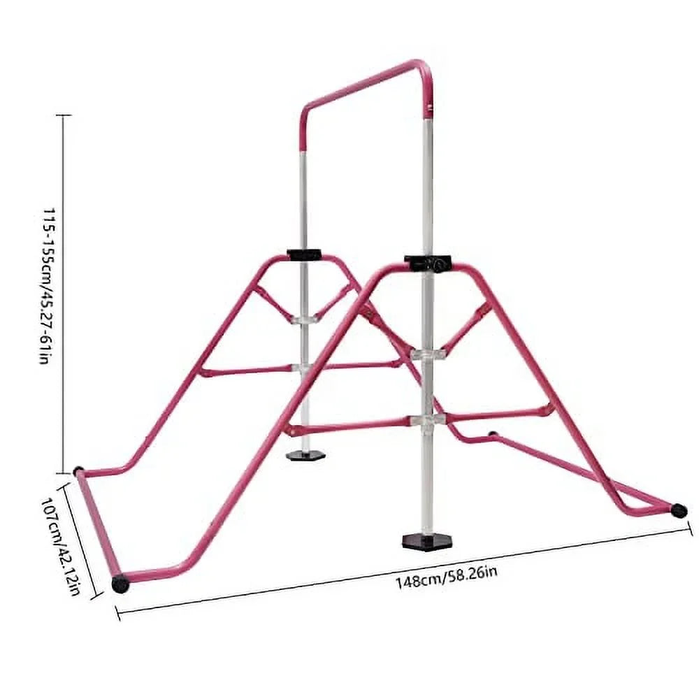 Training Gymnastics and GNJINX Equipment Kids, Bars Height Adjustable Height Home Junior - Folding Adjustable Horizontal for Bar, Gymnastics Expandable
