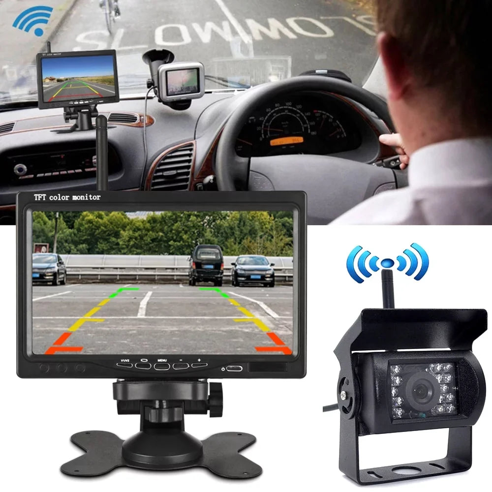 Assist Camera Car Lcd Car Display Rear Willstar Monitor Function Truck Wireless Monitor Rear Engineering Navigation Night Vehicle 7 Front Truck Vision Monitor Visualizer Parking Inch Car