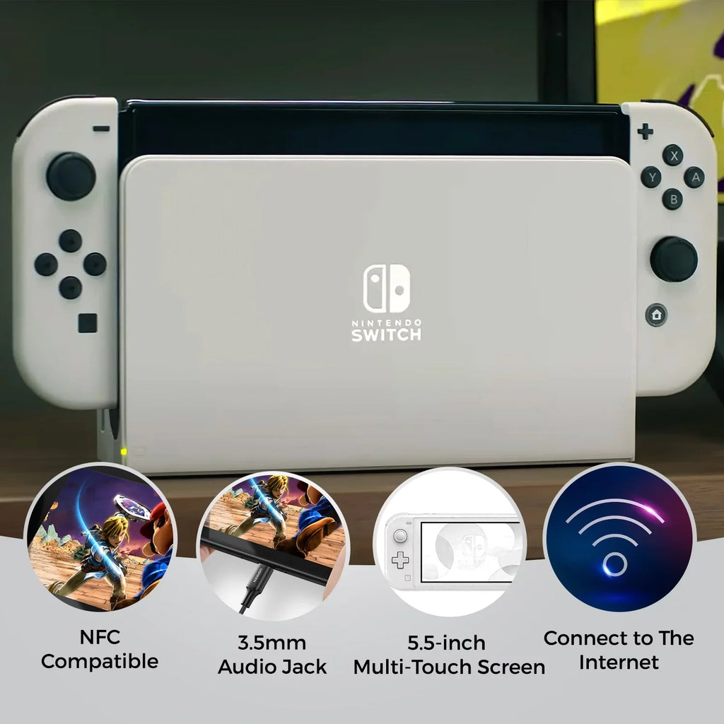 '- Group Character & 8 Switch Nintendo Luigi, Card OLED White - Kart More Deluxe + Peach Mario 128GB