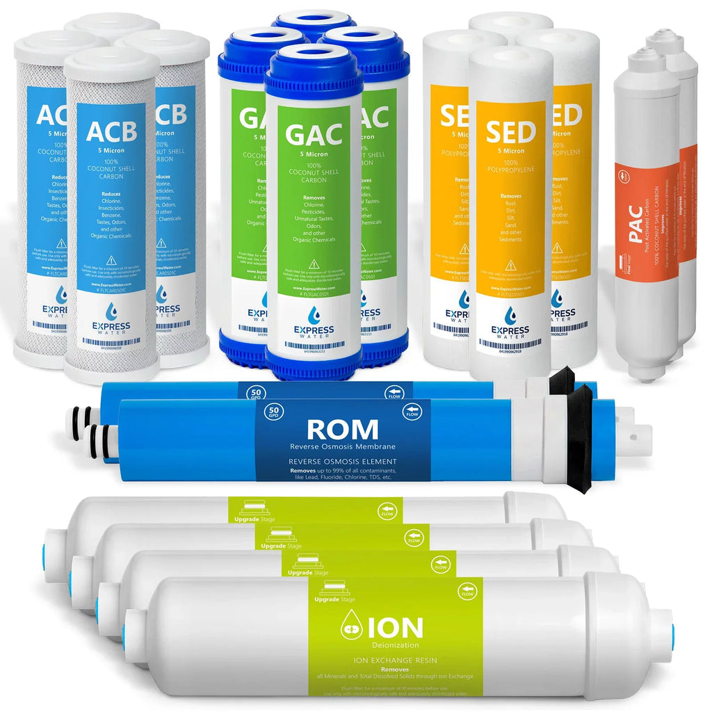 Year Filters dimension Express GPD Set Osmosis inch Reverse liquid 50 – Membrane with Deionization Filter Replacement Filters 20 – RO liquid 10 System 2 –