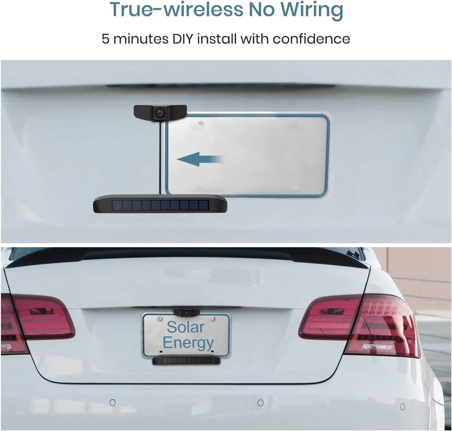 Pro Night View Most Solar Install Drilling Camera Vision DIY No Backup Rear Wiring Vehicle, Wireless Camera No with BOSCAM SunGo for Digital Wireless