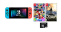 Switch Nintendo of 3 Blue Switch Console /The 32GB Months Switch Deluxe Mario 8 Breath and Wild Red Online Zelda: the Legend of with Membership Joy-Con, and Neon Nintendo Nintendo Kart Bundle: