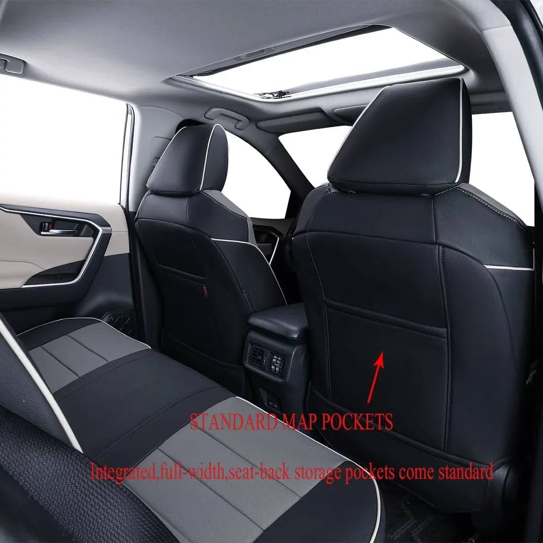 RAV4 (Black/Gray) Seat 2020 SE 2022 for 2021 2023-Full Hybrid Custom Set,Leather Fit Hybrid,XSE 2023 2019 Toyota Car RAV4 EKR Prime,2022 Cover