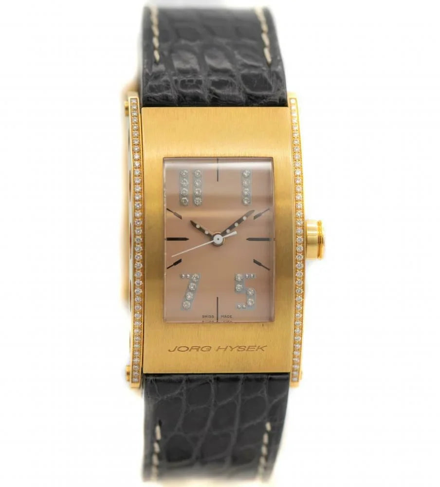 Rose S011-0026 Jorg Kilada 18k Men's Watch Gold Quartz Diamond Bezel Hysek