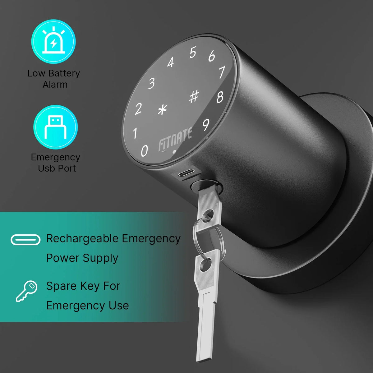 Digital Knob Smart Password Electronic App Control Keypad Door Lock Code