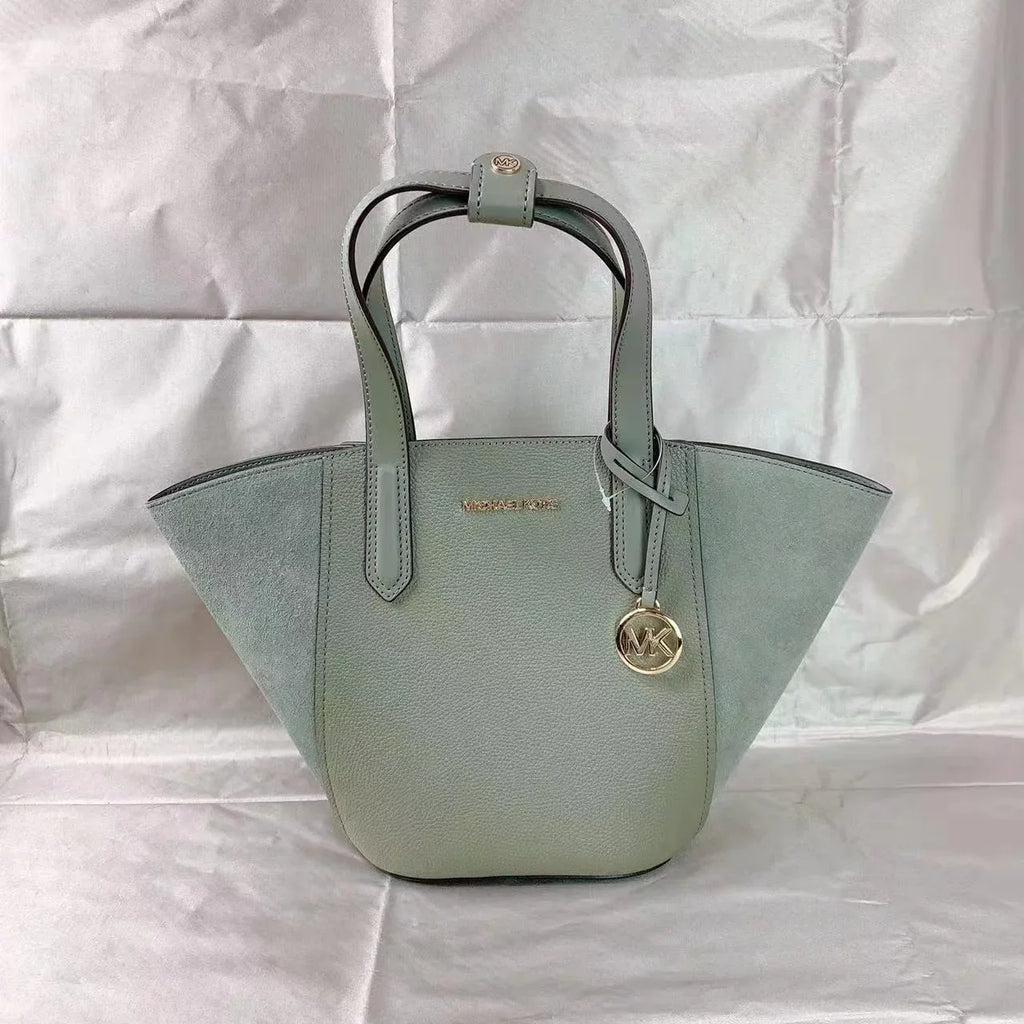 Small Kors Tote Bags Portia 35F1Gpat1S Green In Army Michael