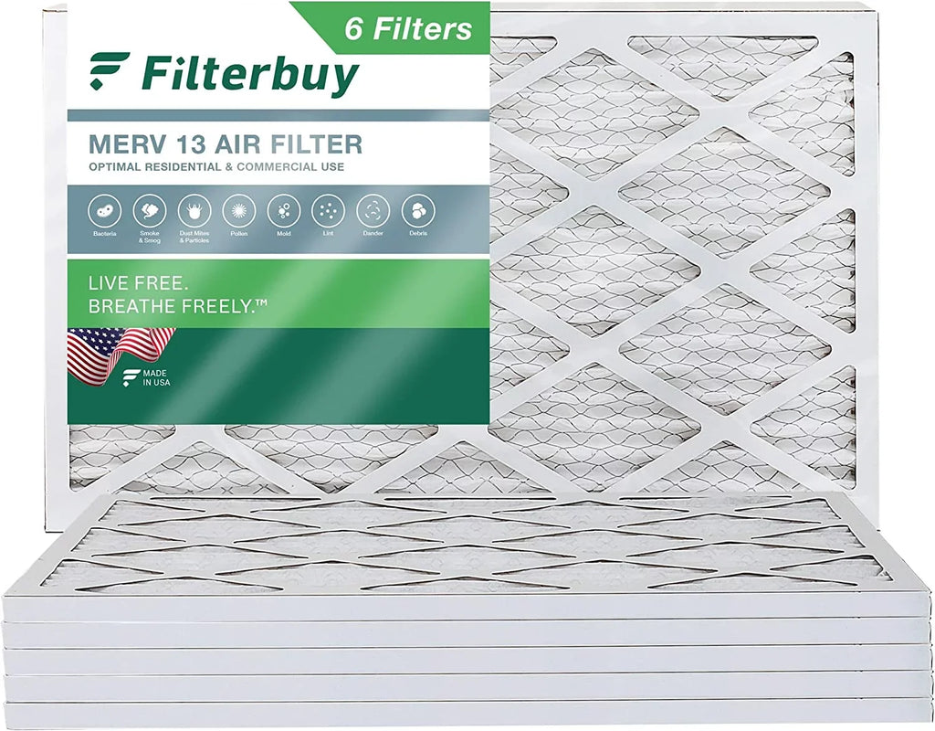 Filterbuy 13 (6-Pack) AC Furnace 16x24x1 Air Filters Pleated MERV HVAC