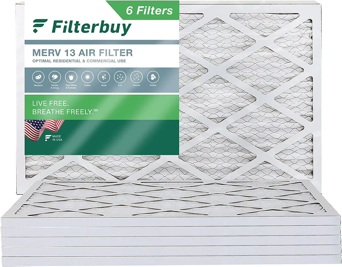 Filterbuy 13 (6-Pack) AC Furnace 16x24x1 Air Filters Pleated MERV HVAC