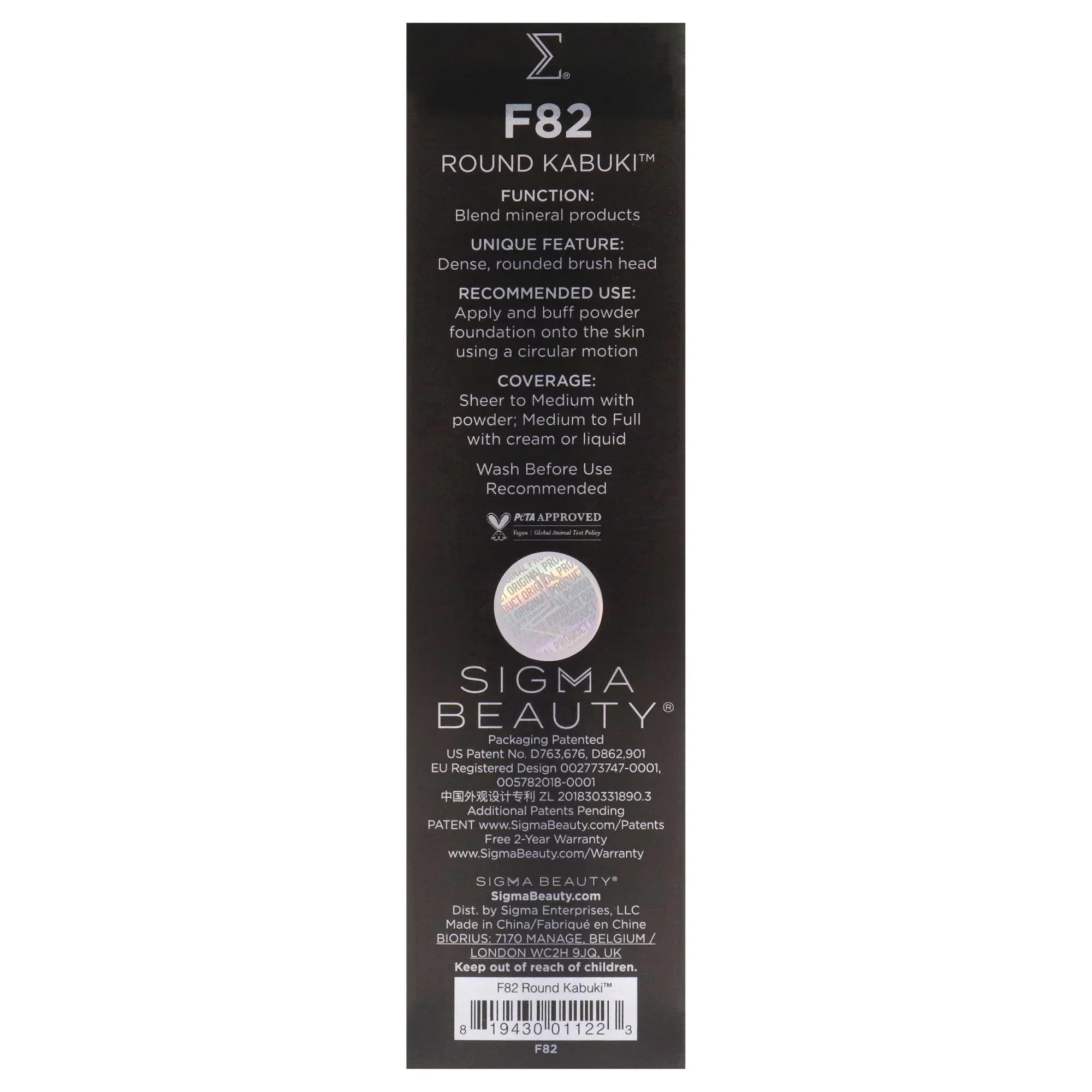 Kabuki 1 SIGMA Beauty , Pc Round Brush F82 - Brush