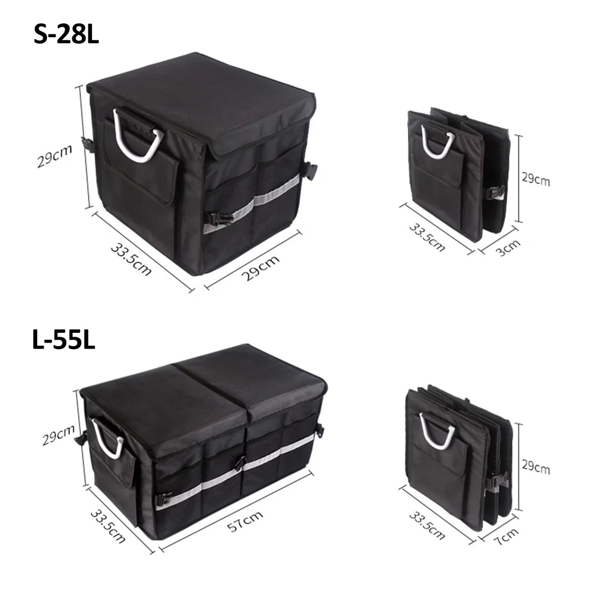 Capacity Cloth Trunk Automotive Reflective Organizer, Storage Cargo Oxford Folding Organizer, Apexeon Box, Strip, Car 28L