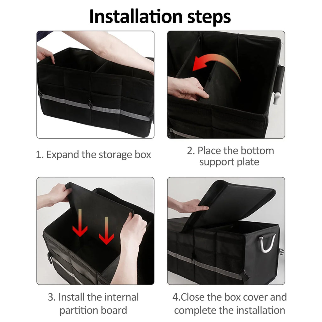 Capacity Cloth Trunk Automotive Reflective Organizer, Storage Cargo Oxford Folding Organizer, Apexeon Box, Strip, Car 28L