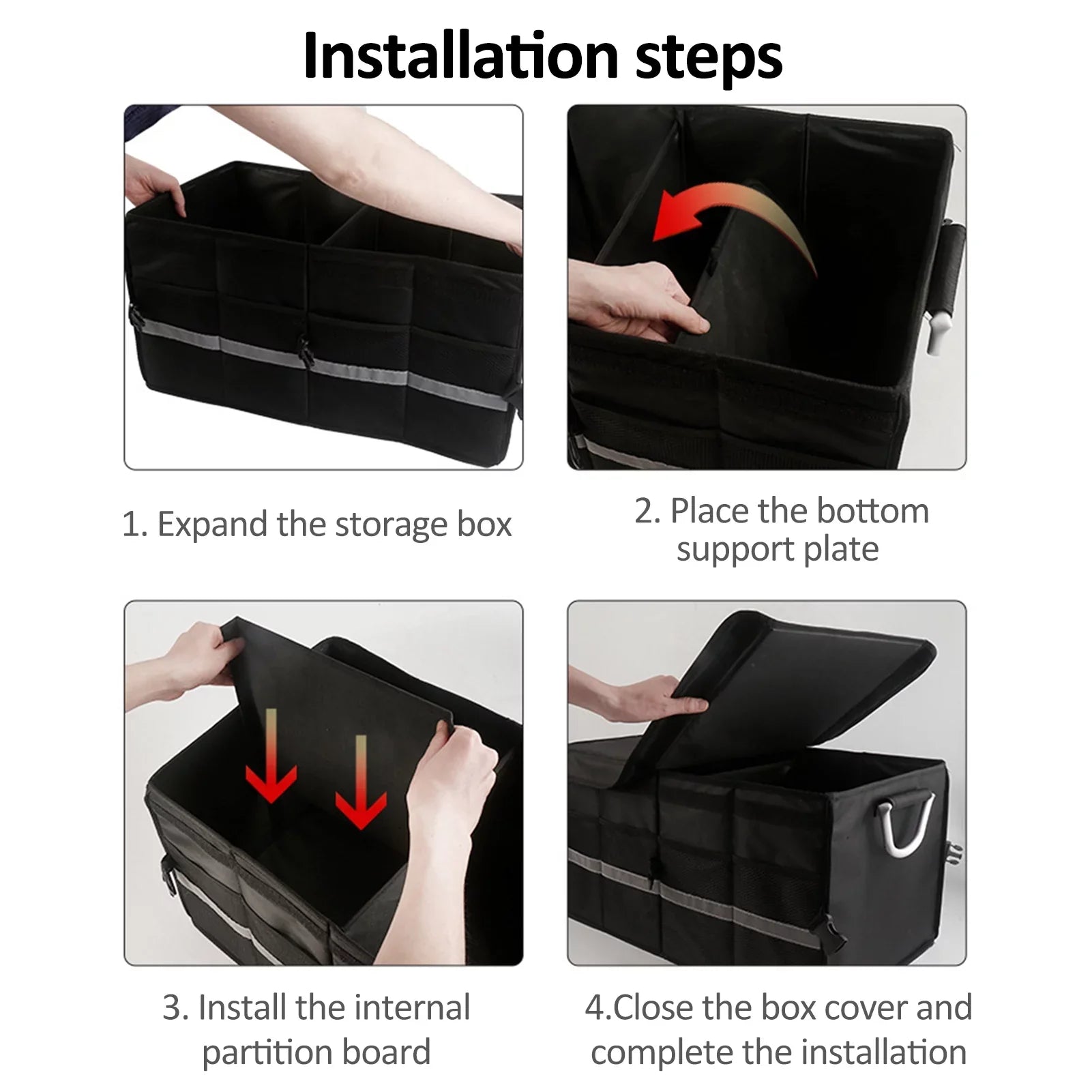 Capacity Cloth Trunk Automotive Reflective Organizer, Storage Cargo Oxford Folding Organizer, Apexeon Box, Strip, Car 28L