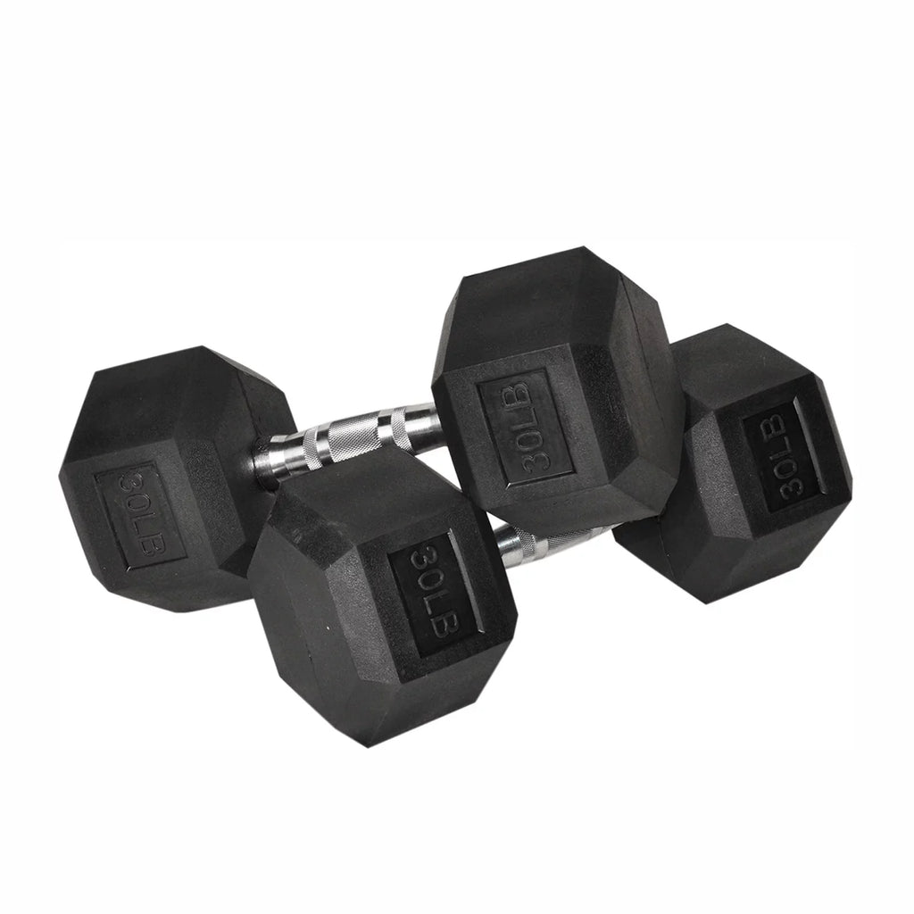 Rubber 1 Set Metal Barbell of Heavy Hex with Pair Dumbbell Handles Dumbbell 1 of ATIXEL