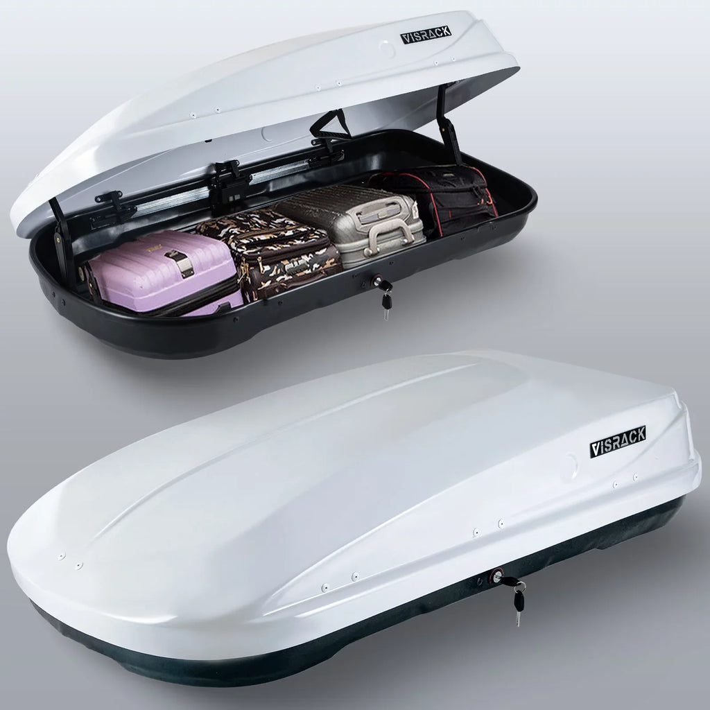 Rooftop 13.8" Double 13 Waterproof x W Rooftop Hard Rooftop ft³ SUV L Box x Large Shell with White 56.3" Cargo Cargo Carrier Box Cargo Locks, H, for 30.3"