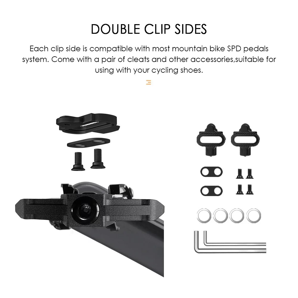 Pedals MTB Clip Efficient Transfer Pedals Sided Optimal with Double for Cleats