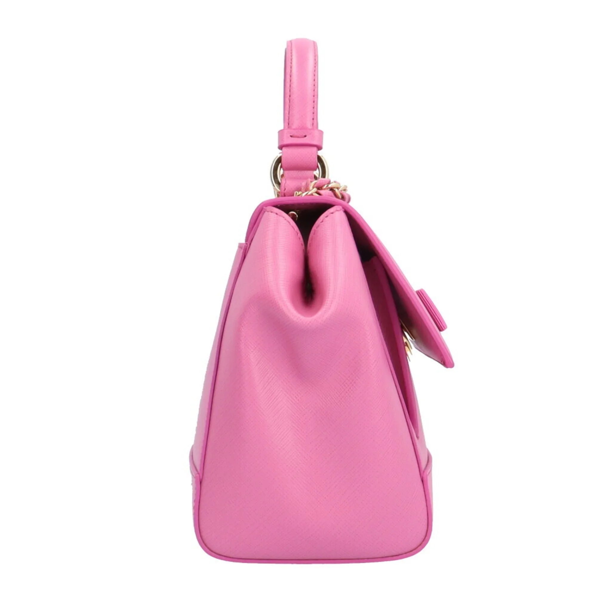 F570 Ladies Shoulder BRB10010000013177 2way Ribbon Pink Leather Bag Vara Salvatore Pre-Owned (Good) Ferragamo EZ-21