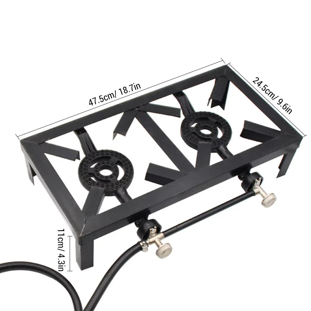 for Double Gas walmeck Standard) Cast Iron Cooking Propane ( Camping Stove BBQ Patio