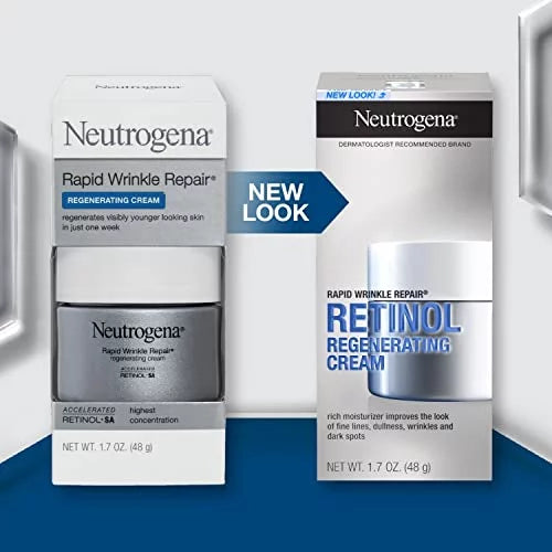 Rapid Neck Neutrogena with Acid; & Hyaluronic Anti-Wrinkle Cream, Moisturizer Retinol Hyaluronic oz Acid 1.7 & Cream & Retinol, Repair Retinol Wrinkle Anti-Aging Regenerating Face