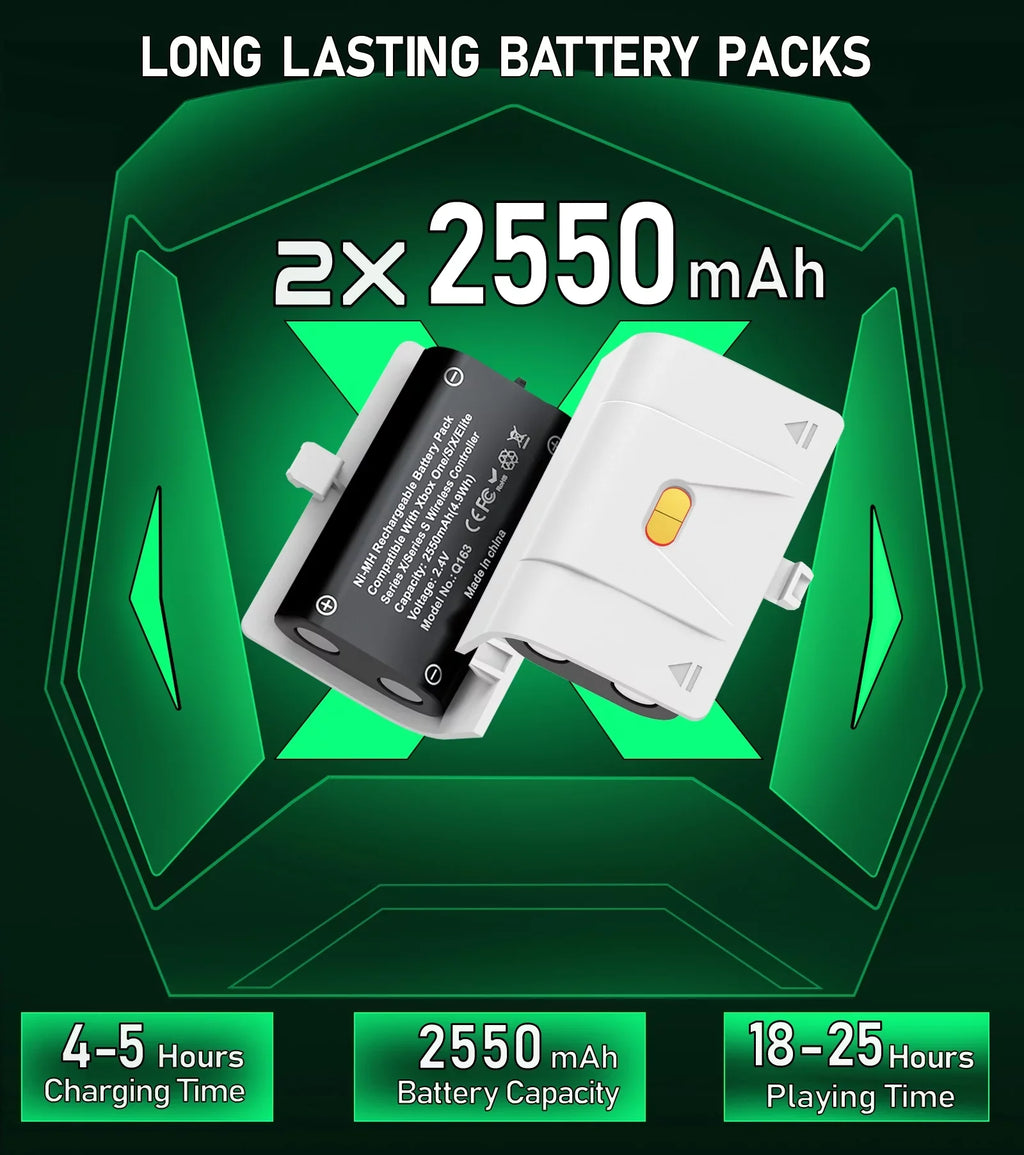 Controller Controller Xbox One/Series Station Dock Packs 2x2550mAh with Battery Charging Xbox for Rechargeable X|S Accessories-White Charger,Xbox