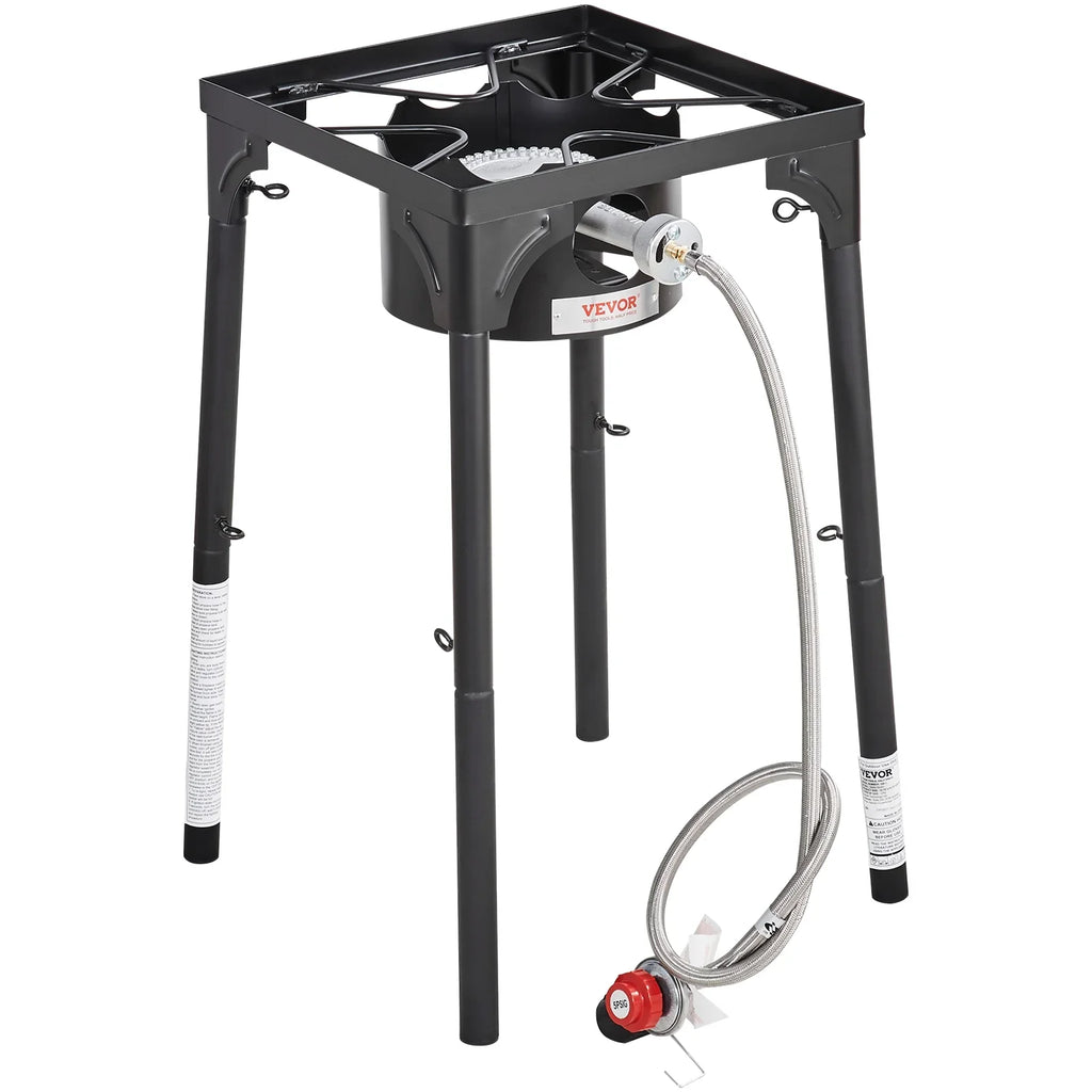 Burner Duty Camping Stand 30000BTU Legs Adjustable Gas Portable Gas Regulator, BBQ & w/Detachable Cooker Stove Heavy SKYSHALO Single Cooking PSI exterior Propane Burners Stove Cooker