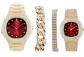 Hip and Power The His&Hers Watch On Bling'ed Dance ST10325/ST10364 and (Gld Red) to Couples - King Floor Out Flaunt Queen Perfect for Set Hop Off Blood