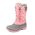Warm Girls Boys 12 Lace Pairs Ankle Up Shoes Dream Boots dimension Winter Boots Waterproof Snow KRIVER-1 PINK