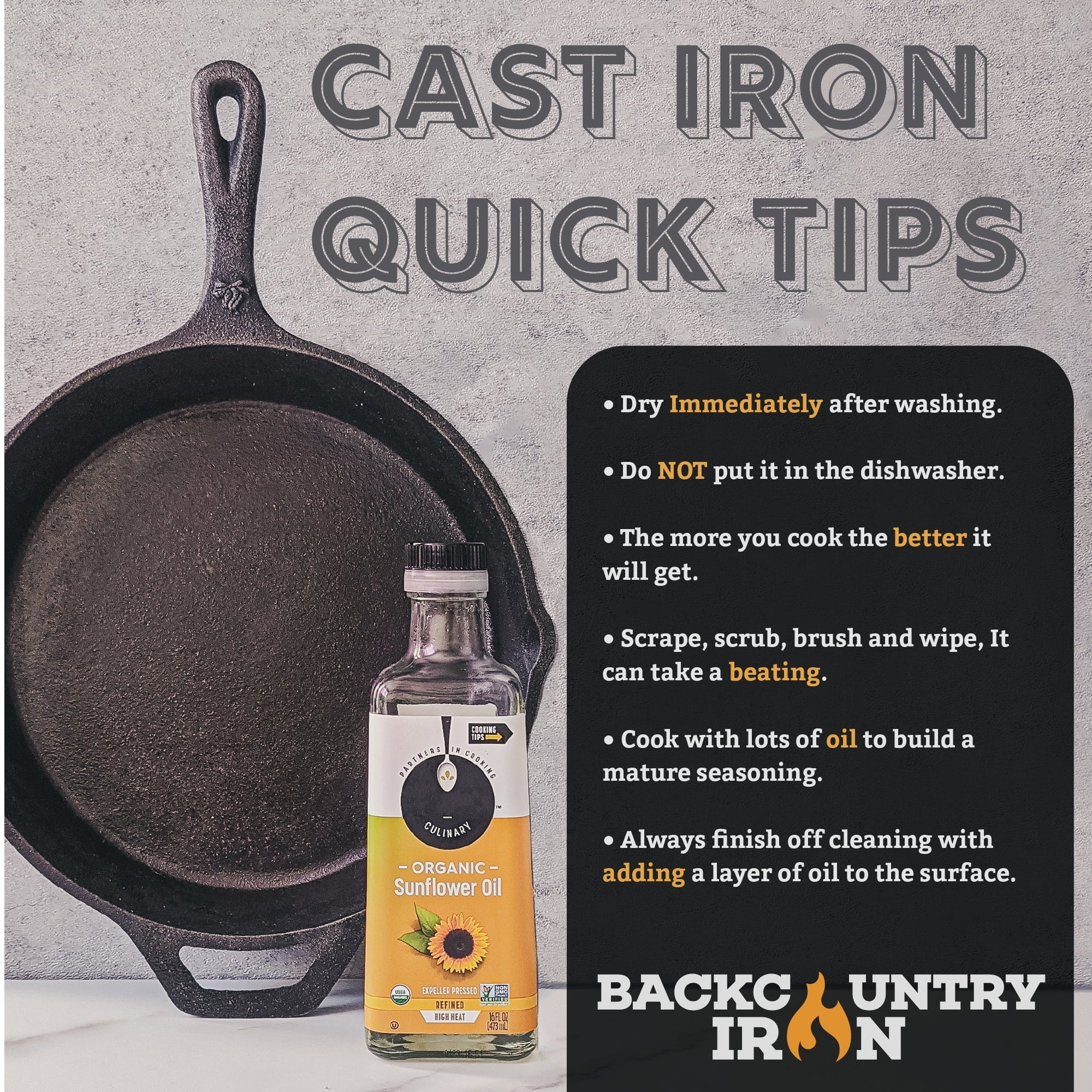 Grill Square Backcountry Pan Iron Inch Pre-Seasoned Iron 8 Medium Cast