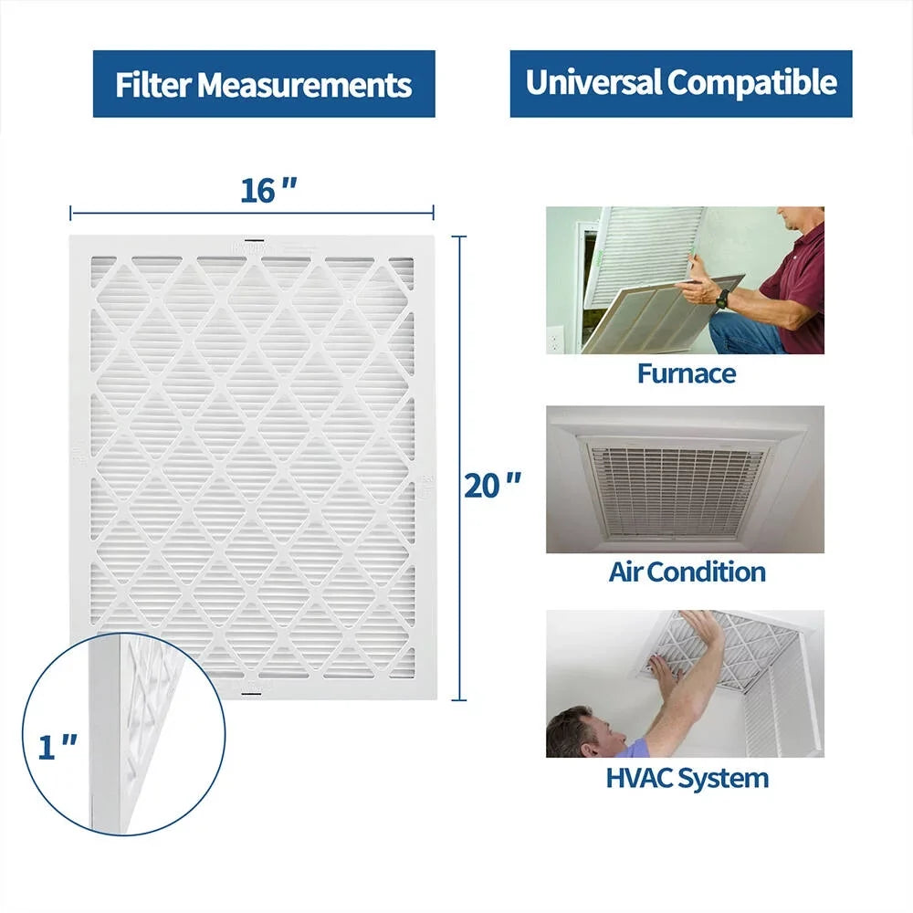 Furnace AC Air 16x25x1, RSFDIYA HVAC Reusable MERV13 Filter MPR 1800 6-Pack Filters Air