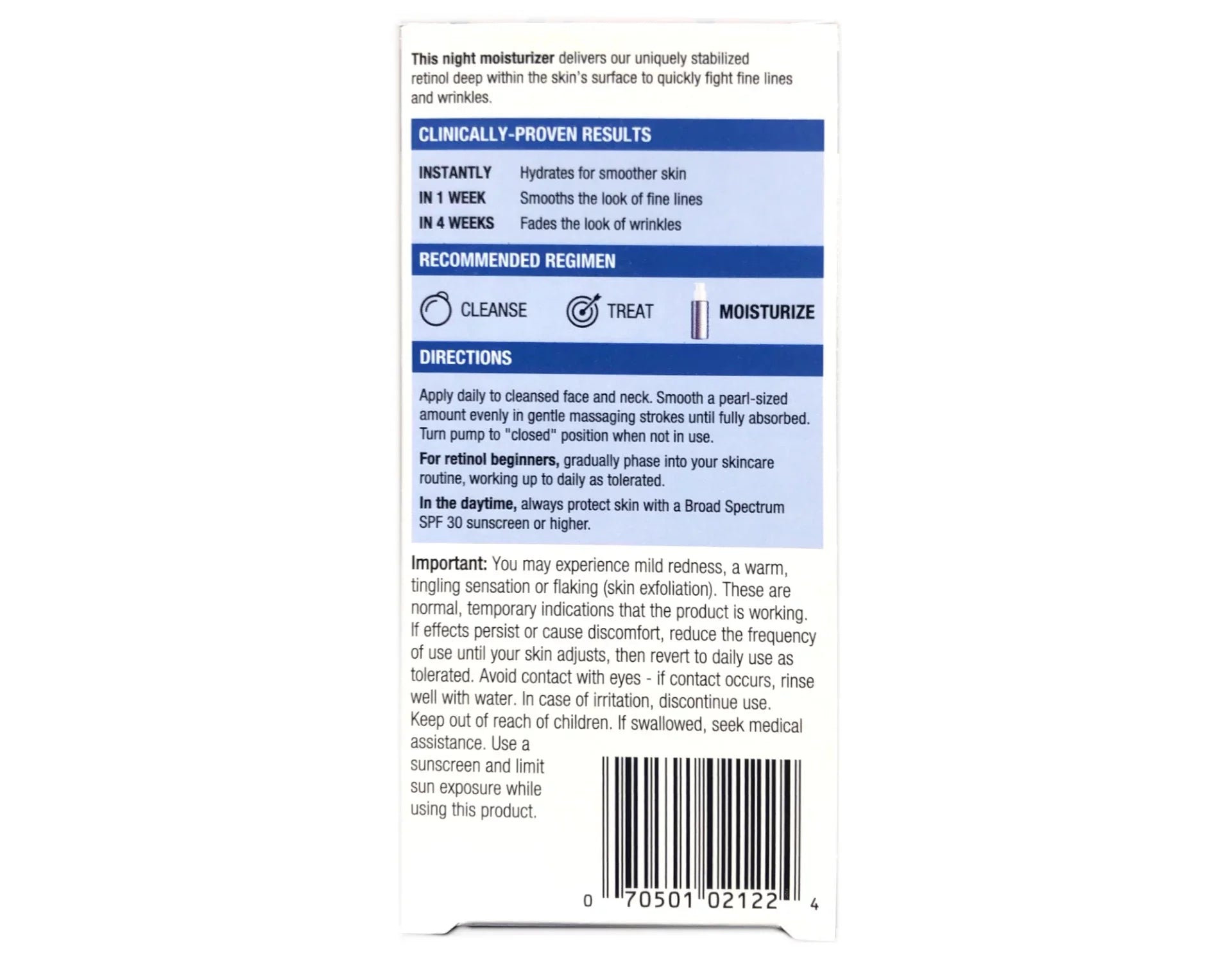 Neutrogena - Oz, Night Repair Rapid 1 3 Moisturizer Pack Wrinkle