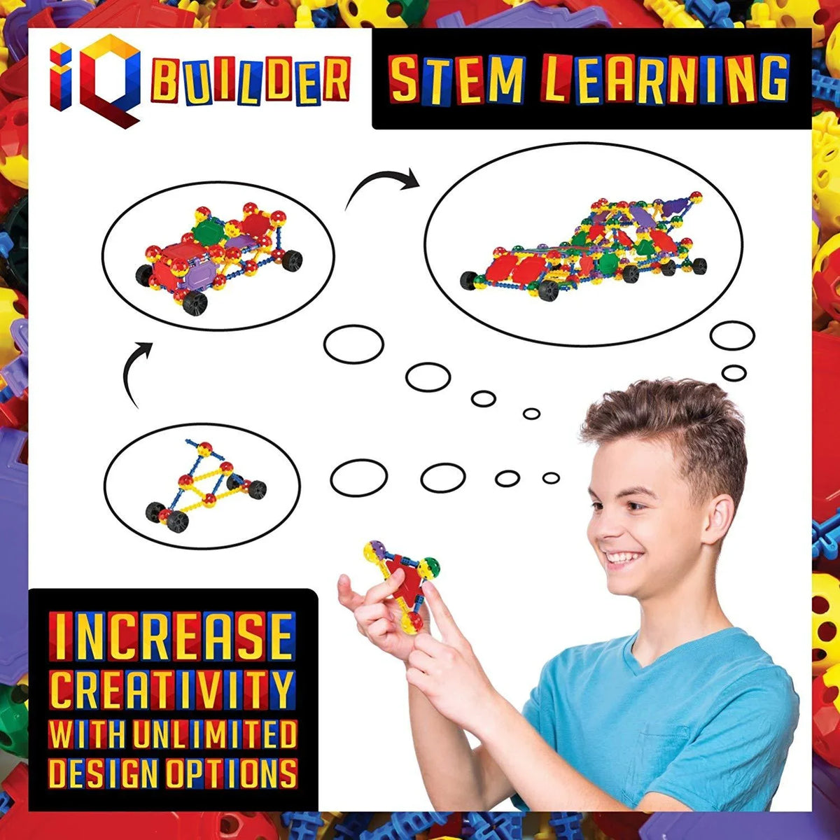 Kids Ages Year 9 Blocks for Creative Educational Set Engineering, Toy Construction Best - 5, Old, and 6, Learning STEM 8, Boys Girls Gift Building Toy BUILDER and IQ Toys, 10 for Fun 7,