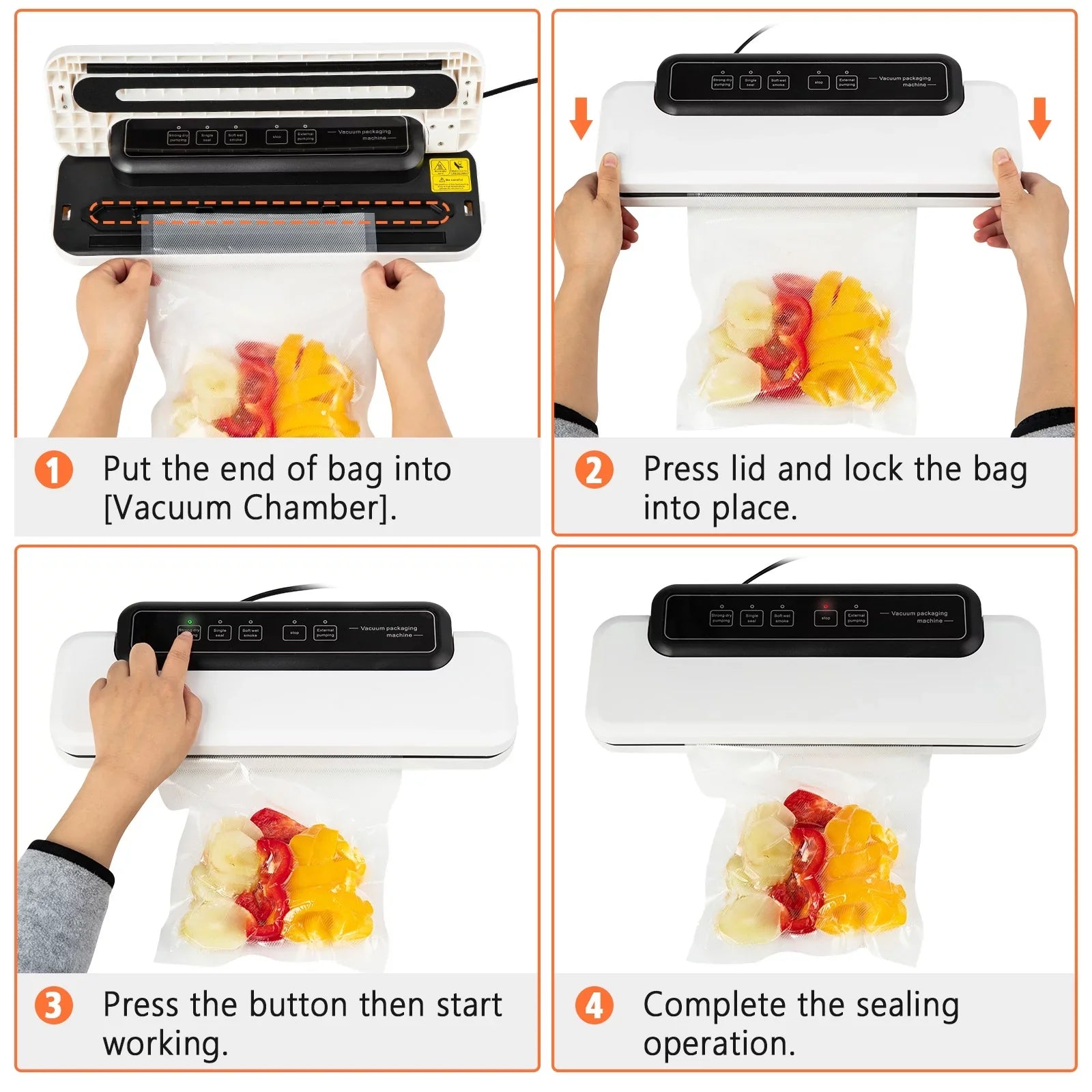 Vacuum Sealer Meal Free Commercial LINKPAL Simple 60KPA 10 food System to Sealing Machine Food Sealing Easy Seal Clean, Machine Machine, a Operate to Food bags,