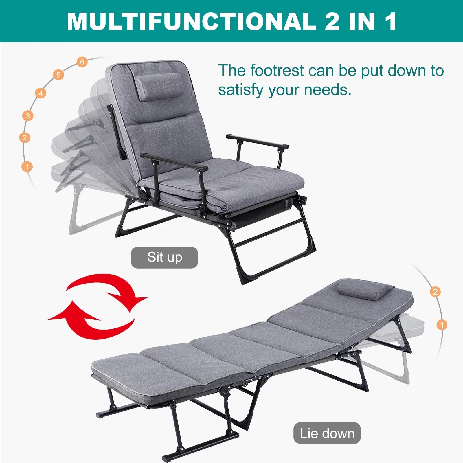 23.6 x x Cot inch Lounge 13 Levels Deck Lilypelle Reclining exterior Chair,Folding Adjustable Bed 6 Chair,71