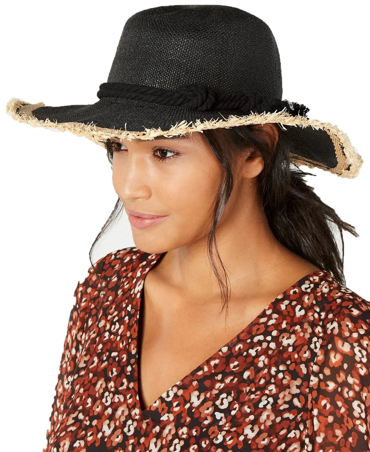 Detail Straw Hats, & INC Concepts Black Women’s Floppy Rope International Twisted