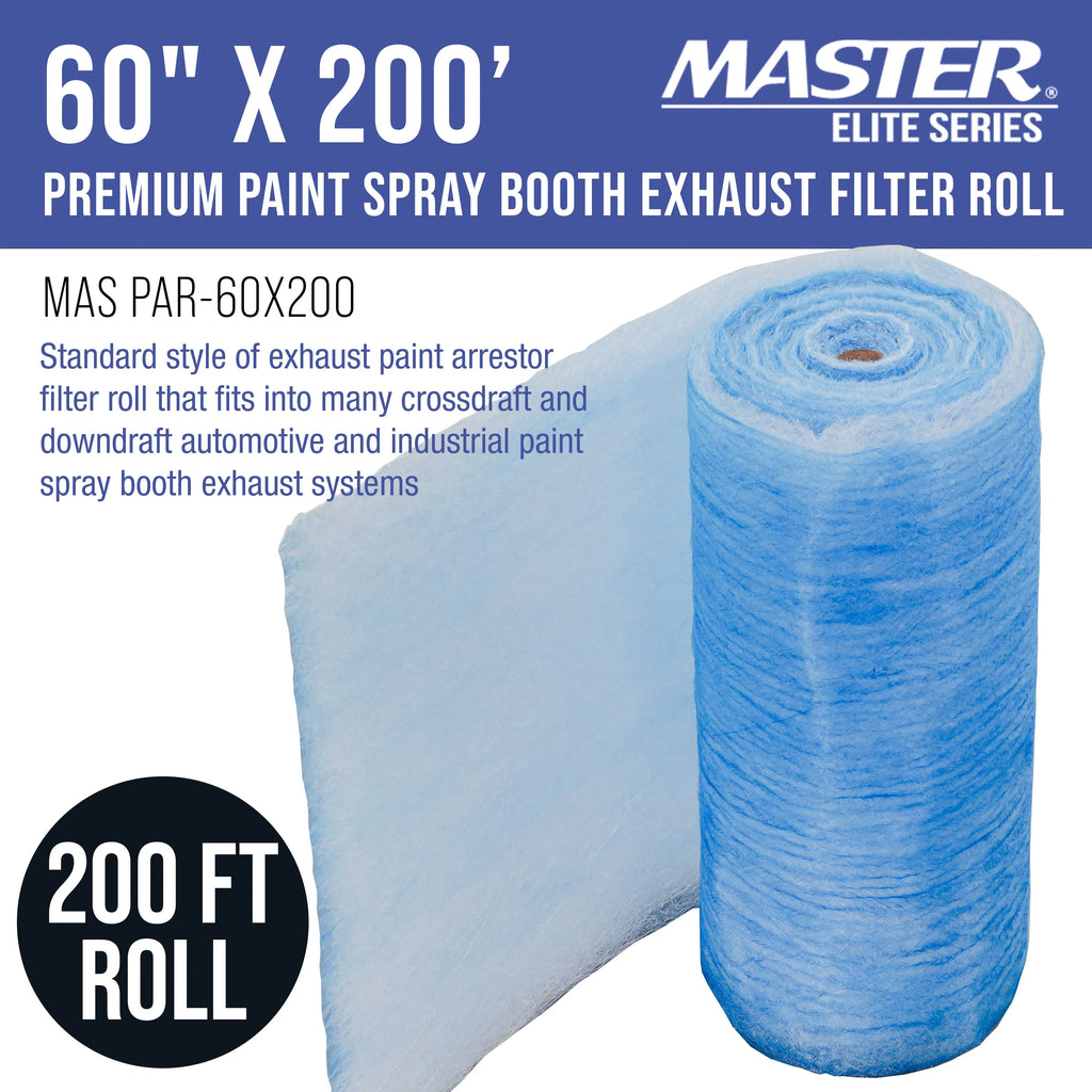 Arrestor Particles Fiberglass Booth - Heavy-Duty x Master 18 200' - Refinish 60" Captures Spray Filter Paint Gram Roll, in Overspray Autobody Traps Paint Auto Exhaust Paint Booths Premium Elite