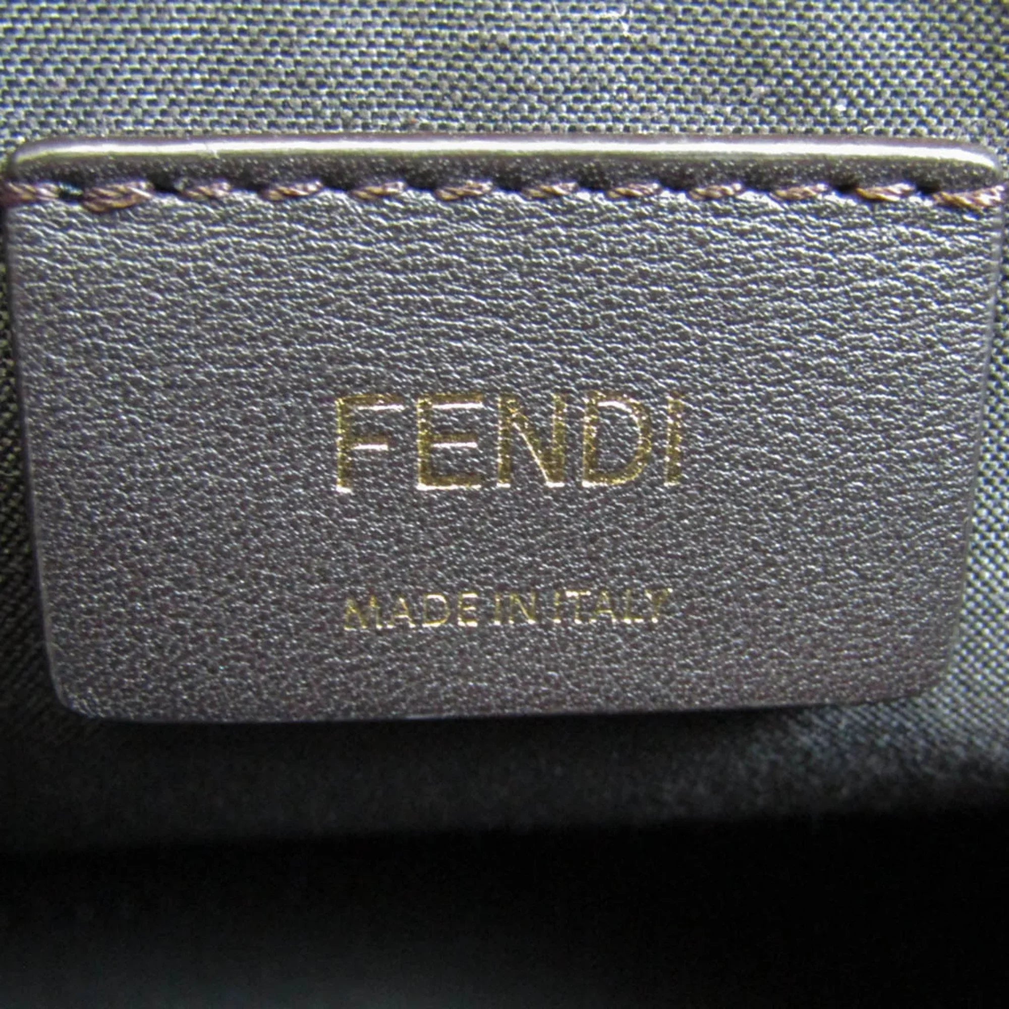 Handbag,Shoulder (Good) By Pre-Owned Fendi Gingham Beige,Light 8BL146 Bag Plaid Women's Leather The Pink,Yellow Way