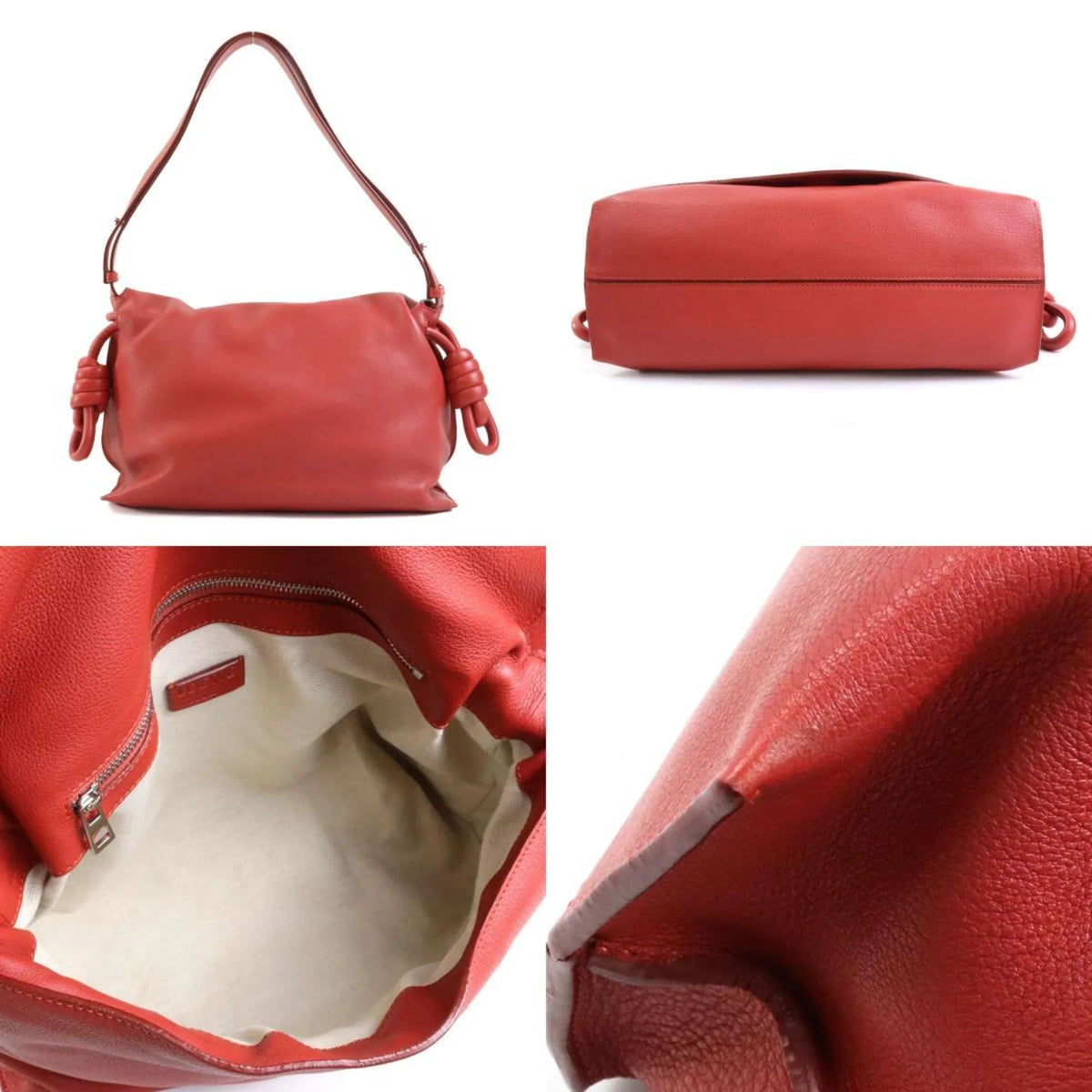 (Good) Leather Women's LOEWE Red Bag Shoulder Pre-Owned Orange