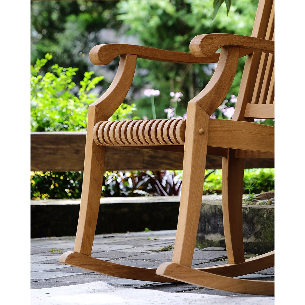 Chat Rocking Teak Chair Casual 3-piece Set Cambridge Chara exterior