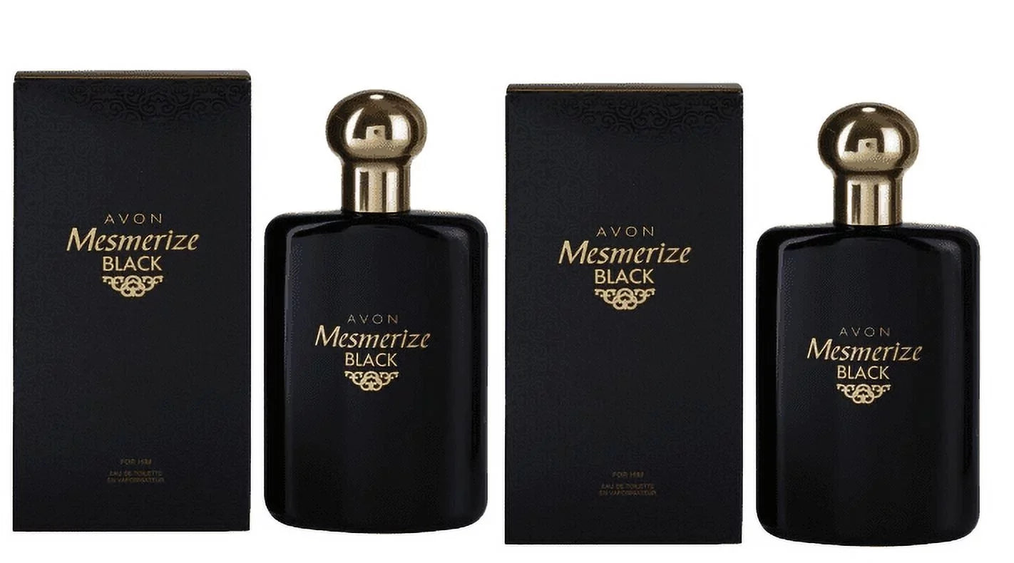 2 Lot for Black Eau Oz Mesmerize 3.4 Him of de Fl Toilette Spray Avon