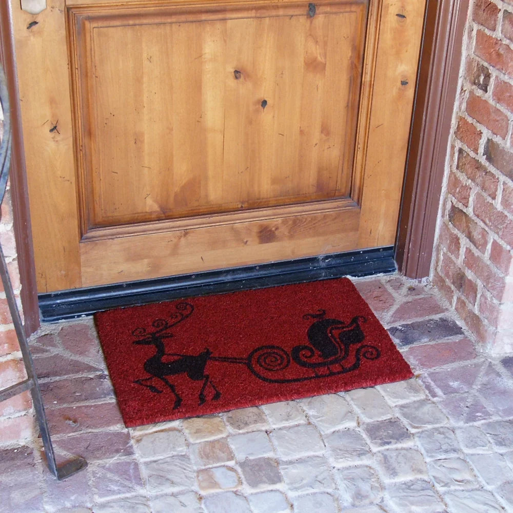 Holiday 30-Inch Nose Red The Rudolph Rubber-Cal 18 Reindeer Christmas Mat, x