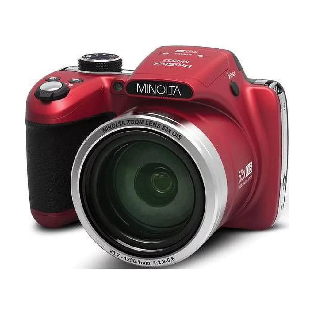 Pro 1080p Pixel Zoom, (MN53Z Mega Optical 16 SD Shot Card with Digital Red) HD 53x & Minolta Full Camera Video HD 16GB