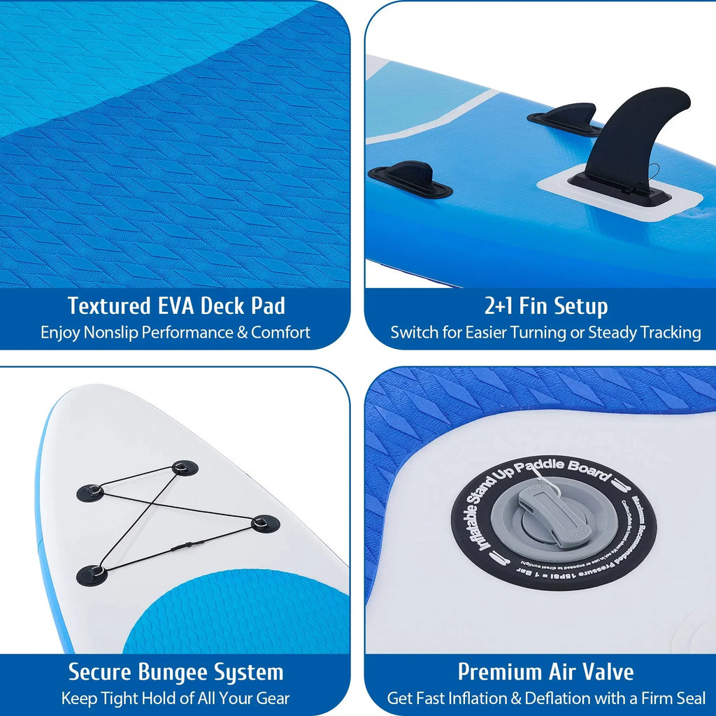 w Set, Paddle Board Board Accessory Inflatable SUP Blue for Hybrid 10'6" Preenex Adults