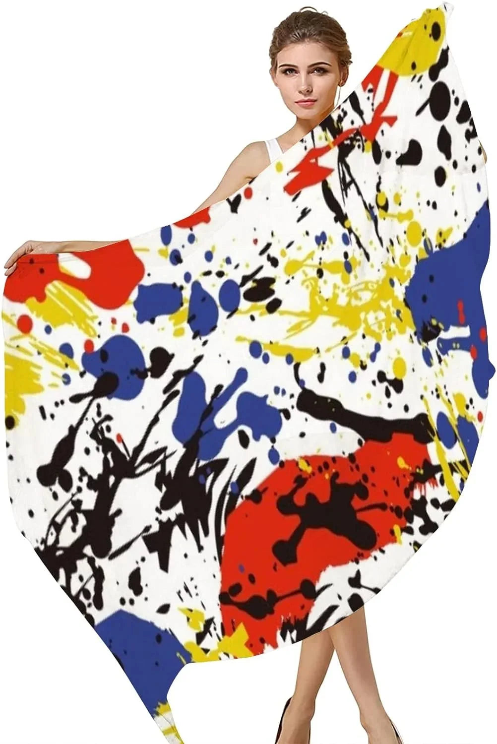 Long Scarf Hyjoy Women Scarves Neck Grunge Shawl design for Girls Abstract Silk Lightweight Wrap