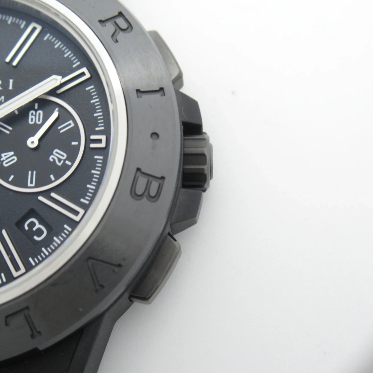 Black DG42SMCCH watch Magnesium (Good) Watch Pre-Owned belt Chrono BVLGARI Mechanical Wrist Rubber Watch Diagono Automatic Wrist DG42SMCCH mag