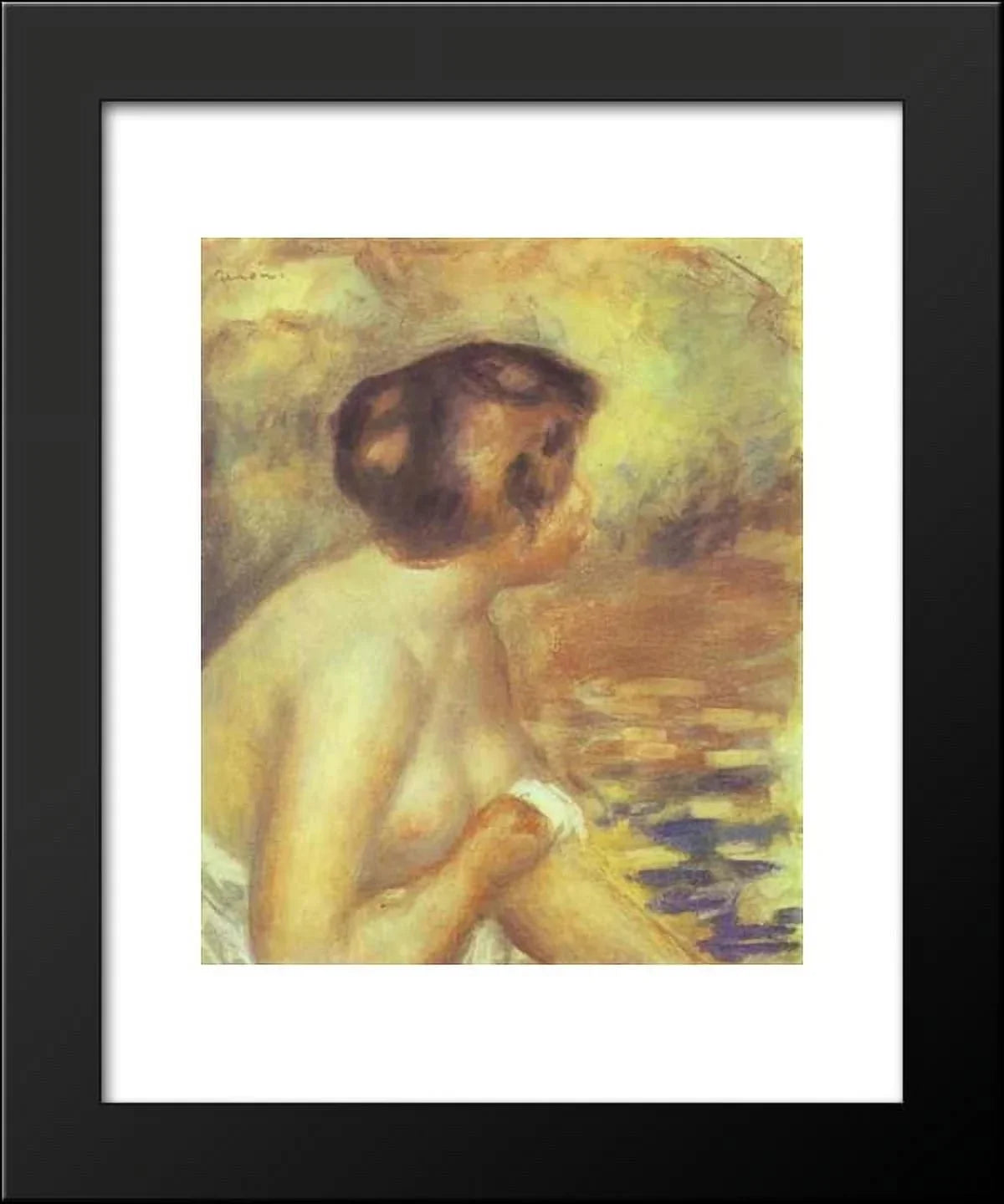 20x24 Framed Auguste by Bather Pierre The Renoir, Print Art