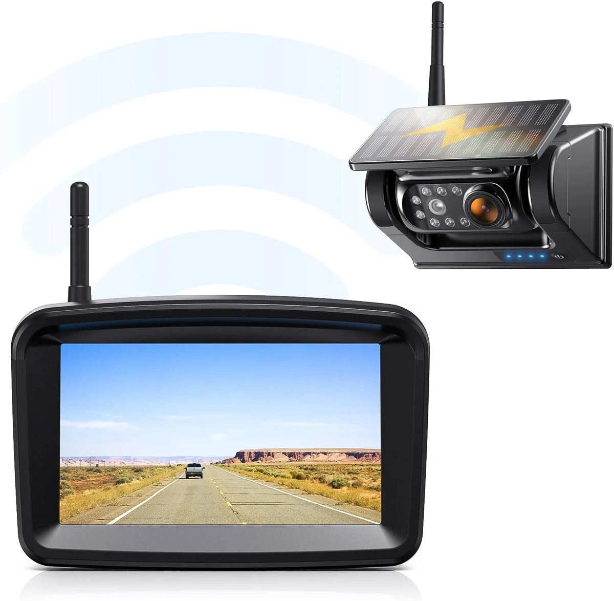 Camera Solar Installation No CTYC5 xRoose IR 1080P Wireless Drilling Monitor Magnetic Waterproof Backup Rear 5''HD View 2-Min Camera Vision Night