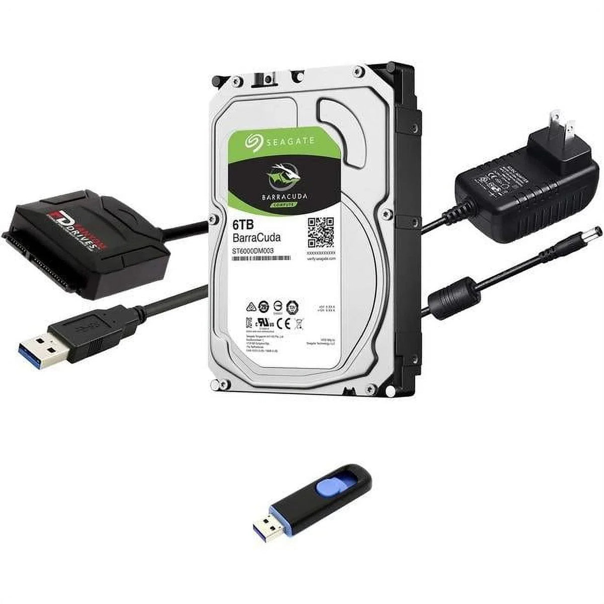 Fantom USB Drives Kit (3.5"), Supply, and 6TB Power Cloning Software Fantom with SATA Barracuda 12V Seagate Cable Converter, Drives 0 3. Drives ST6000DM003 USB FD to Hard Upgrade Inside Fantom Drive