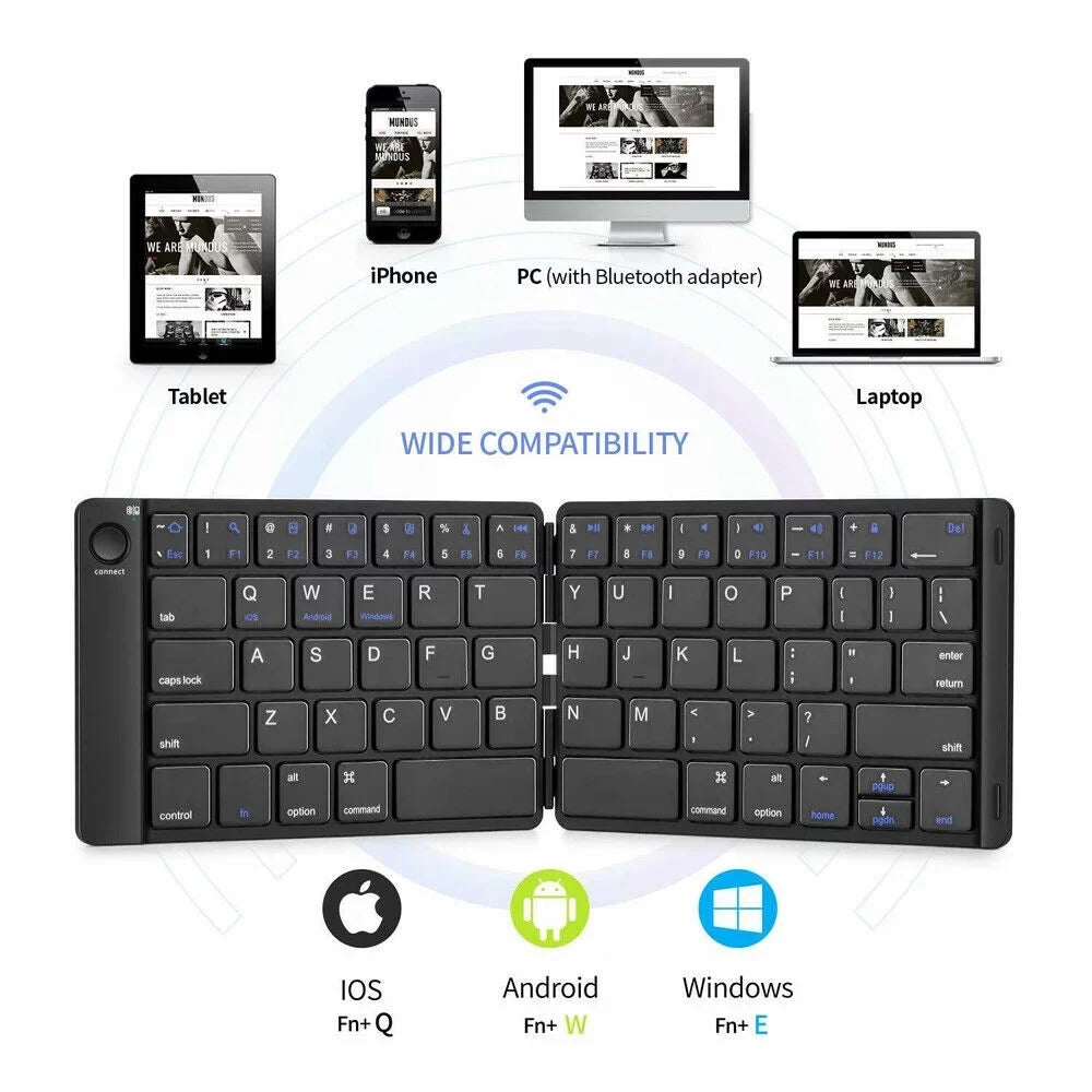 iPad Android Keyboard PC Phones iPhone Foldable Tablet Universal Bluetooth for Wireless Keyboard Mac Mini